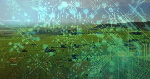 Futuristic Agricultural Technology Integrated with Rural Farmland