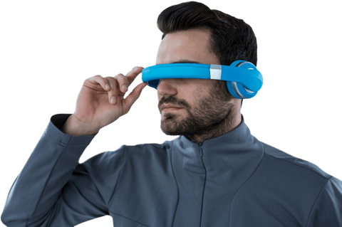Transparent Voguish Man With Stylish Transparent VR Headset - Download Free Stock Videos Pikwizard.com