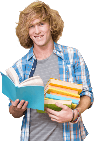 Happy Caucasian Young Man Holding Books on Transparent Background - Download Free Stock Videos Pikwizard.com