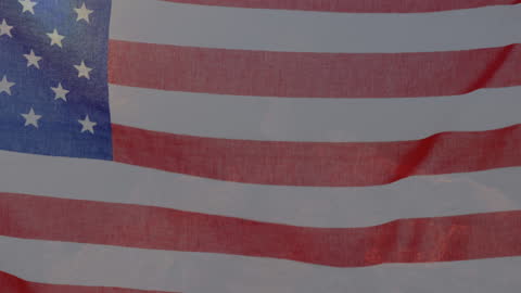 Animated USA Flag Waving in Light Breeze