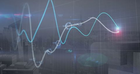 Financial Data Processing with Modern Cityscape Background - Download Free Stock Images Pikwizard.com