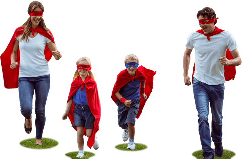 transparent family bond pretending to be superheroes laughing happily - Download Free Stock Videos Pikwizard.com