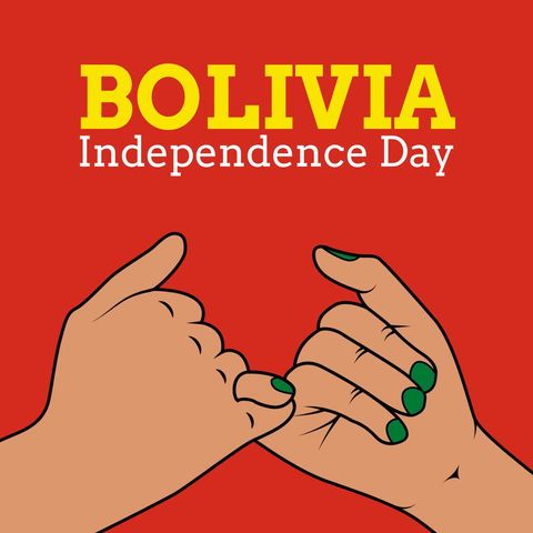 Bolivia Independence Day Celebration Graphic with Hands Making Promise - Download Free Stock Templates Pikwizard.com