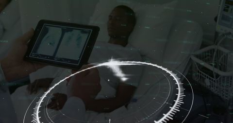 Futuristic Healthcare Technology with Doctor and Patient Interaction