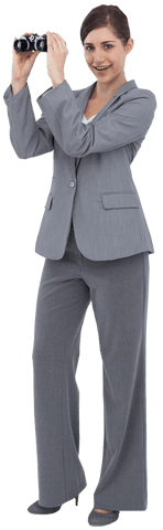happy businesswoman holding binoculars on transparent background - Download Free Stock Videos Pikwizard.com