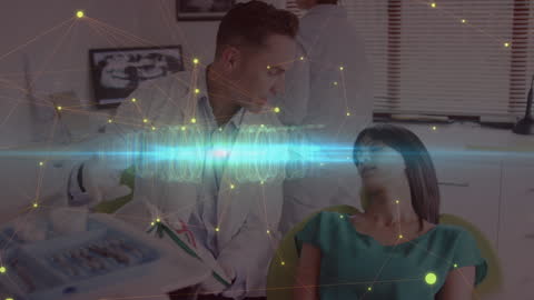 Digital Medical Network Concept with Doctor and Patient Interactive Display