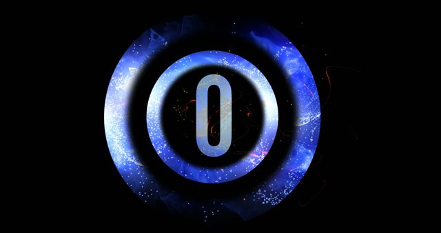 Glowing Blue Neon Power Button Icon with Galactic Background - Download Free Stock Images Pikwizard.com