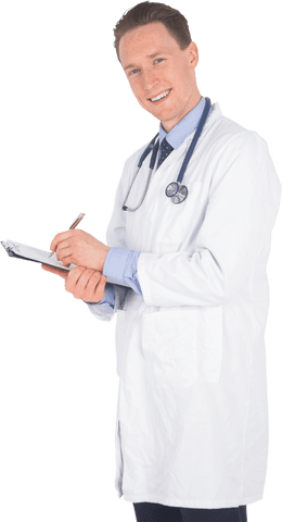 transparent portrait of smiling male doctor with clipboard? - Download Free Stock Videos Pikwizard.com