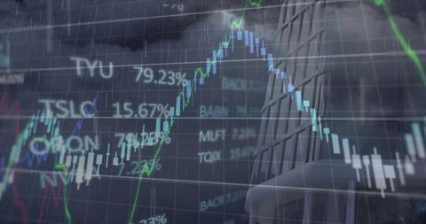 Dynamic Financial Graphs Overlaying Cityscape Symbolizing Global Economy - Download Free Stock Images Pikwizard.com
