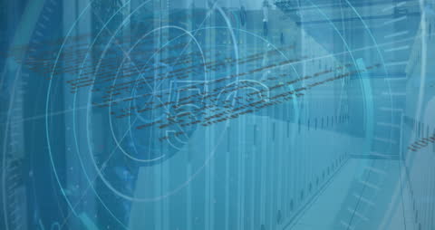 Futuristic Data Processing Animation in Digital Environment