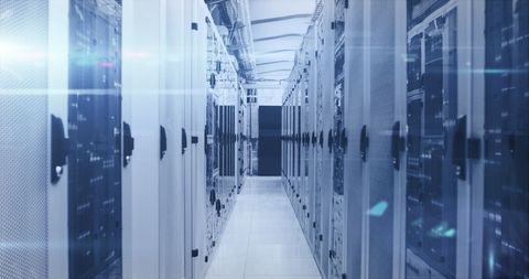 Data Center Corridor with Cutting-Edge Server Racks - Download Free Stock Images Pikwizard.com