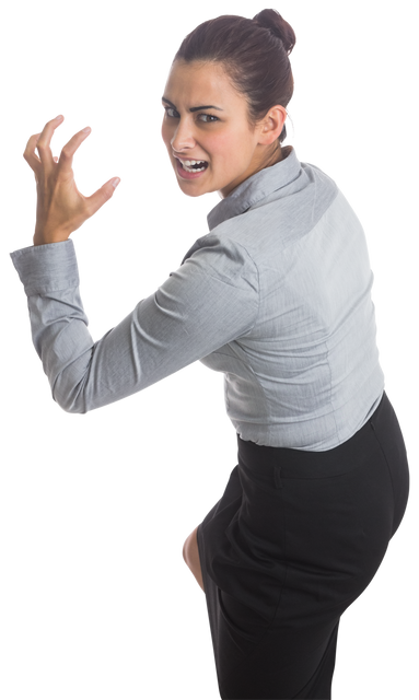 Caucasian Business Woman Angry Gesture Transparent Background - Download Free Stock Videos Pikwizard.com