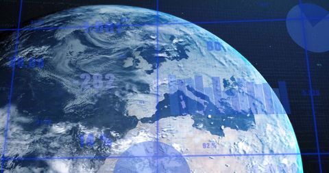 Financial Data Overlay on Earth Illustration - Download Free Stock Images Pikwizard.com