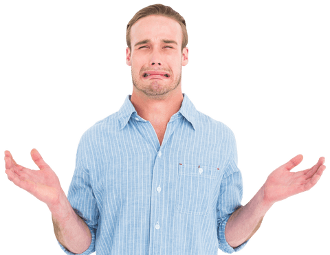 transparent desperate man in blue shirt crying and gesturing - Download Free Stock Videos Pikwizard.com