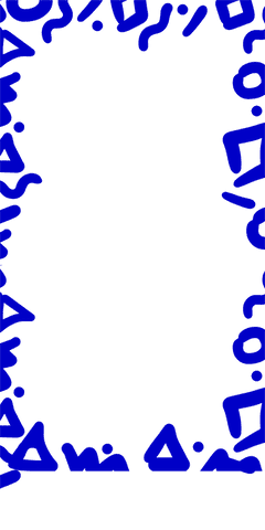 Blue abstract squiggles with transparent center for creative projects