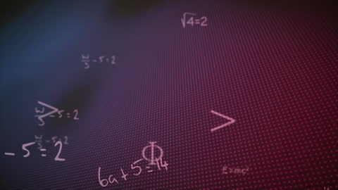 Dynamic Math Formulas on Gradient Background Illuminating Science Concept