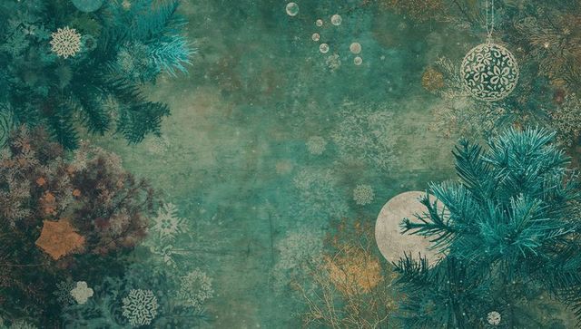 Elegant Holiday Background with Ornaments and Pine Branches