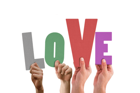 Hands Holding LOVE Letters on Transparent Background - Download Free Stock Videos Pikwizard.com