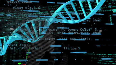 Digital DNA Strand with Data Processing Overlay