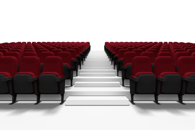 Red Cinema Seats with Diminishing Perspective on Transparent Background - Download Free Stock Videos Pikwizard.com