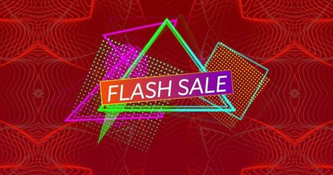 Vibrant Neon Geometry Announcing Flash Sale - Download Free Stock Images Pikwizard.com