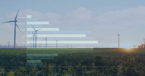Data Analysis and Renewable Energy Concept with Wind Turbines - Download Free Stock Images Pikwizard.com