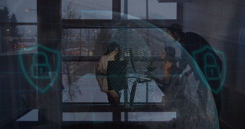 Cybersecurity Concept with Collaborative Business Teamwork