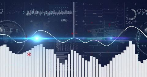 Futuristic Digital Analytics Interface With Data Visualization