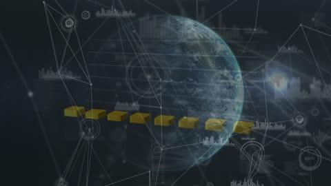 Global Data Network and Blockchain Technology Concept