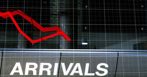 Digital Decline in Economic Arrivals Concept