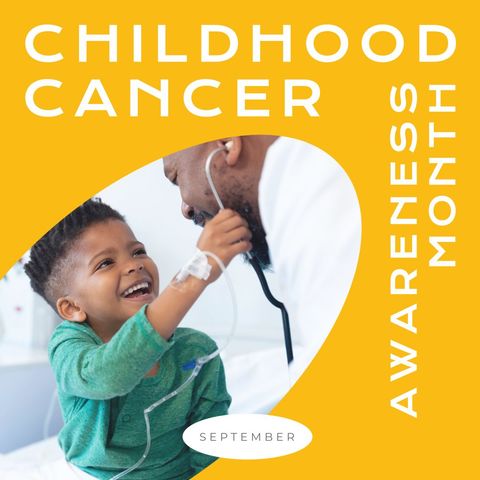 Childhood cancer awareness concept with pediatric patient and doctor