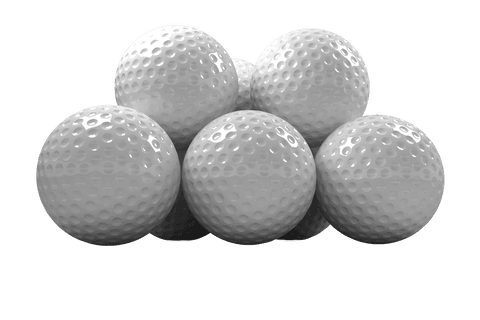 Realistic golf balls with transparent background for sports designs