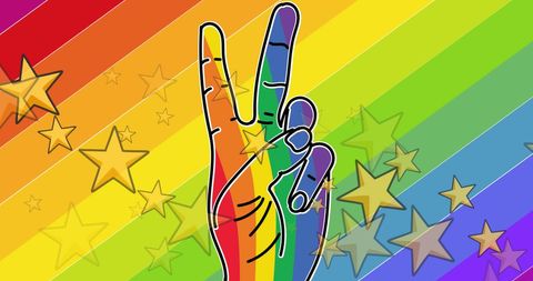 Rainbow Hand with Stars Symbolizing LGBTQ Pride - Download Free Stock Images Pikwizard.com