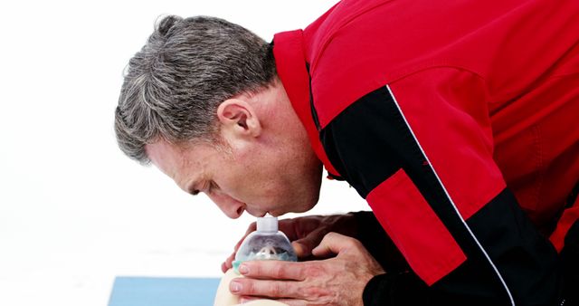 Emergency Responder Practicing CPR Technique - Download Free Stock Images Pikwizard.com