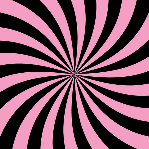 Abstract pink and black swirl radiates on transparent background