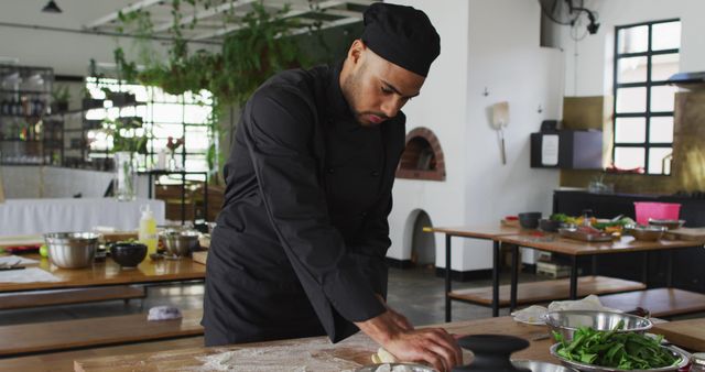 Chef Preparing Dough in Modern Kitchen - Download Free Stock Images Pikwizard.com