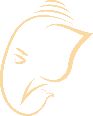 Abstract elephant profile on transparent background minimalist design