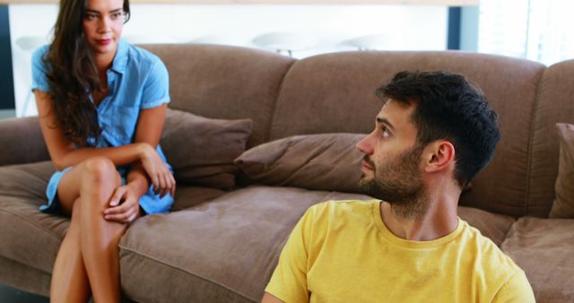 Couple Arguing in Living Room During Dispute - Download Free Stock Images Pikwizard.com