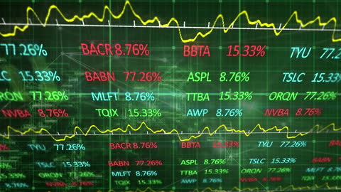 Digital Stock Market Analysis Displays Graphs and Indices