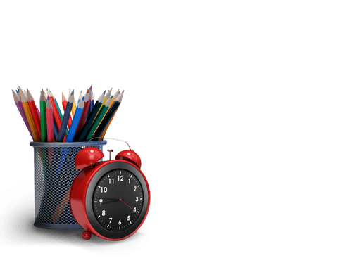colorful crayons with alarm clock on transparent background - Download Free Stock Videos Pikwizard.com