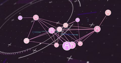 Digital Connectivity Network Visualization in Abstract Technology Dashboard - Download Free Stock Images Pikwizard.com