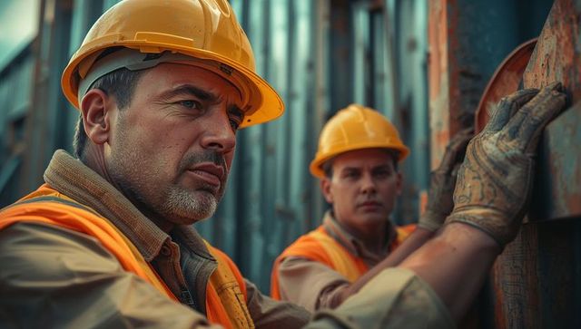 Construction foreman supervising jobsite operations safety