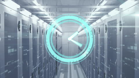 Digital Clock Overlay on Data Center Servers