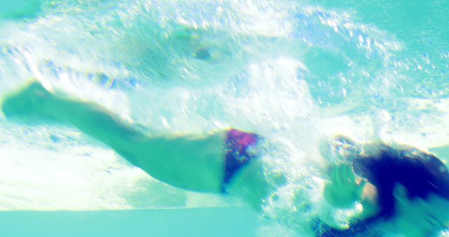 Underwater Child Swimming Blurred Motion - Download Free Stock Images Pikwizard.com