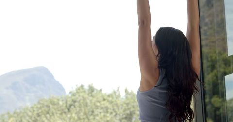 Relaxation And Wellness With Morning Stretching Outdoors