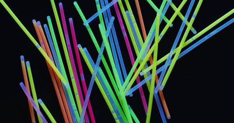 Colorful neon glow sticks creative abstract art