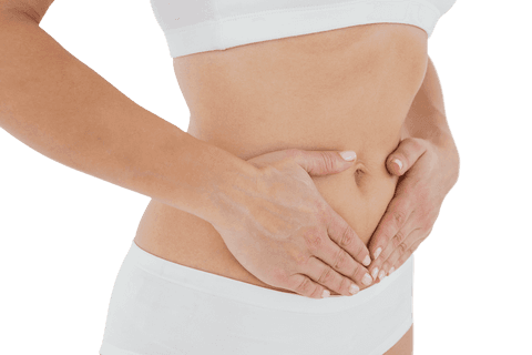 transparent fit woman holding stomach in underwear - Download Free Stock Videos Pikwizard.com