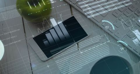 Digital Integration of Data and Office Desk Essentials - Download Free Stock Images Pikwizard.com