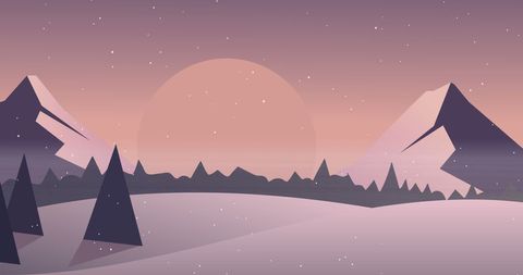 Serene Winter Landscape with Snowfall and Mountains - Download Free Stock Images Pikwizard.com