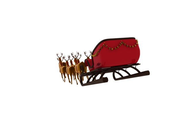 Transparent Reindeer Pulling Santa's Sleigh During Christmas Festivity - Download Free Stock Videos Pikwizard.com